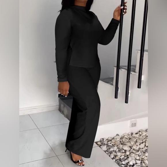 Plus Size Casual Solid Color Pants Set - Picture 3 of 4